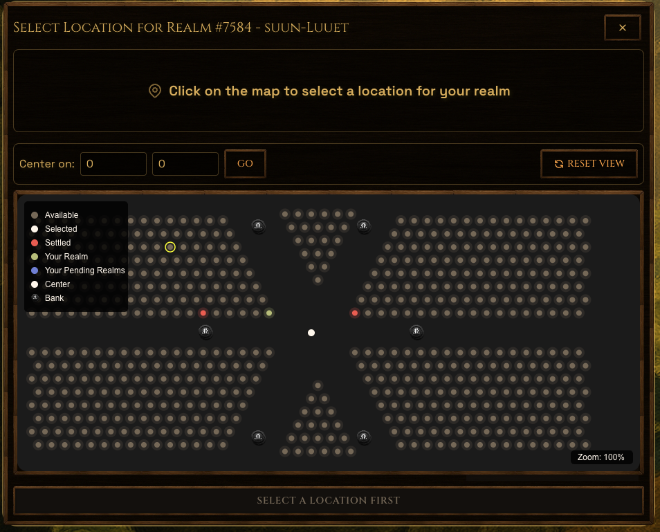 Realm Settling Screen